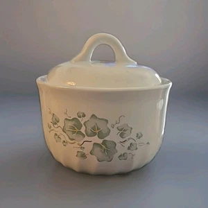 Corelle Coordinates Stoneware Green Ivy Design Sugar Jar with Lid - Picture 1 of 3