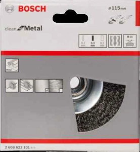 Bosch spazzola conica 115 mm M14 0,30 mm filo di acciaio ondulato - Foto 1 di 1