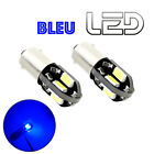 2 Ampoules LED Bleu Blue BA9s T4W Plafonnier lecture Resistance anti erreur