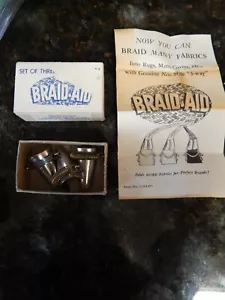 Vintage BRAID-AID 3-Way Set w/ Box & Instructions FABRICS Rugs Mats Covers NOS - Picture 1 of 2