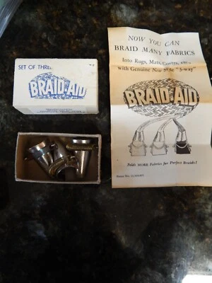 Vintage BRAID-AID 3-Way Set w/ Box & Instructions FABRICS Rugs Mats Covers NOS - Image 1 of 2