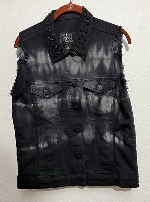 Chaleco Andrógino Med Abotonado Grunge Goth Rock Lagenlook Retro Cuello Espiga Foto 1 de 4