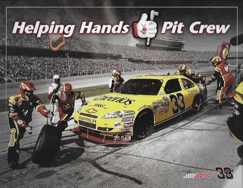 2011 CLINT BOWYER "CHERRIOS PIT CREW TEAM" #33 NASCAR SPRINT CUP POSTCARD Cover