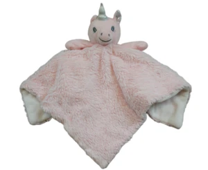 Trend Lab Pink White Shimmer Unicorn Security Blanket Lovey Plush Baby Girl RARE - Picture 1 of 6