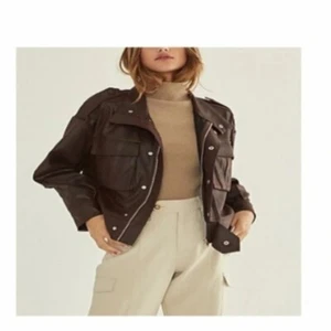 CRESCENT Jada VeganLeather Utility Jacket BROWN medium nwt oversized - Picture 1 of 9