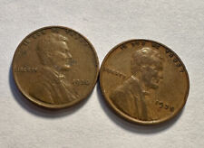 1935-P & 1930-P Lincoln Wheat 1c 2 Coin Lot ~~ EF++ / AU ~ Sharp Details~ M70