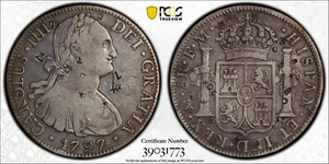 1797 Mo FM Mexico 8 Reales PCGS VF Details Graffiti Chopmarks 2585 - Picture 1 of 5