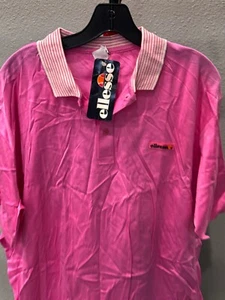 NWT Ellesse Retro Pink SHORT SLEEVE POLO SHIRT XL Extra Large - Picture 1 of 8