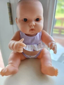 Berenguer Baby Doll Blue Eyes Brown Hair Chubby Lots To Love 13 Inch with bottle - Picture 1 of 8