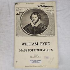 Rare Vtg 1970s William Byrd Mass for Four Voices Choruses Choral Music