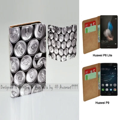Para Huawei Series - Pila de latas de bebidas impresas billetera teléfono móvil funda Foto 1 de 3
