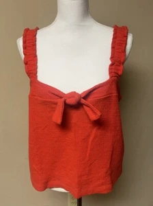 Women’s Madewell Red Terry Tie Front Tank Size L - Picture 1 of 8
