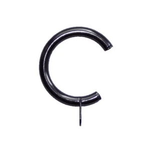 12 x Black Nickel 16mm - 19mm Metal Bay Window Passing Curtain Pole Rings C Type - Picture 1 of 1