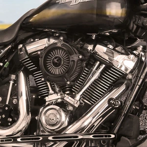 Spike Ops Black Air Breather Filter For Harley FLDE 107 Road Glide FLTRX 17-22 - Picture 1 of 7