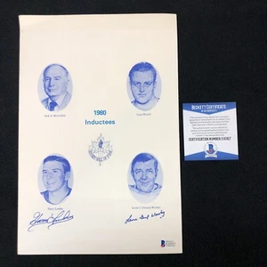 Harry Lumley & Lorne Gump Worsley Signed 1980 Hall Of Fame Program Beckett COA - Picture 1 of 3