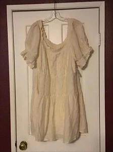 Old Navy Women’s Dress Cream Dress Plus Size 2X W/Pockets Short Sleeves - Picture 1 of 7