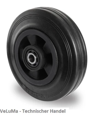 Vollgummi Rad schwarz 80 100 125 160 200 250 mm Ersatzrad INKL Schraube Mutter