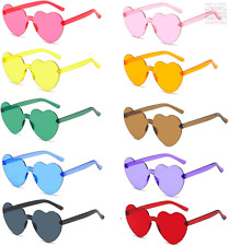 Heart Sunglasses,10 Pack Colorful Love Heart Sunglasses, Stylish Transparent for
