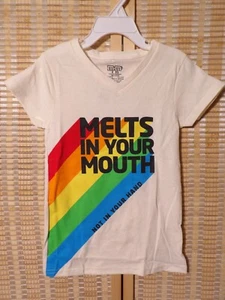 Girls Youth M&M's WORLD Rainbow Melts Tee Shirt Size XS 4 - Picture 1 of 4