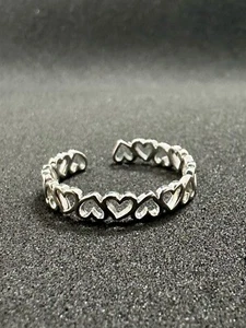 Charming 952 Silver Heart Ring – Adjustable & Elegant! - Bild 1 von 5