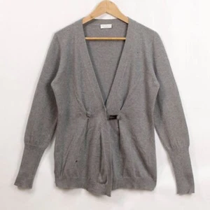 Cardigan con bottone Brunello Cucinelli 100% cashmere grigio taglia L - Foto 1 di 11