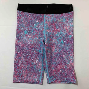 Nike Golf Active Biker Shorts Women’s Size S Pink Blue Splatter Dri-Fit Stretch - Picture 1 of 7