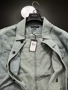 John Varvatos Collection Mens Utility Jacket - Linen - Fade Away Blue - $498 NWT - Picture 1 of 24