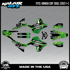 Graphics Kit for Honda CRF300L CRF 300L 2021+ Semper-fi - GREEN - Bild 1 von 4