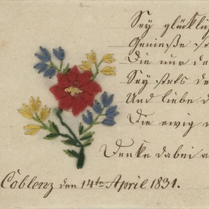 Stammbuch Freundschaftsalbum 1837 historisch Kassette Romantik Bild Brief Poesie - Picture 1 of 12