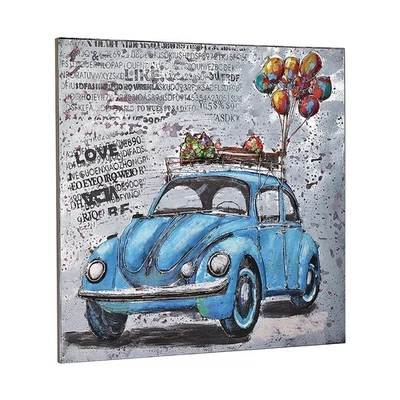 Wandbild Metallbild Relief 3D Wanddekoration Wandobjekt  Retrolook BEETLE XXL - Bild 1 von 4
