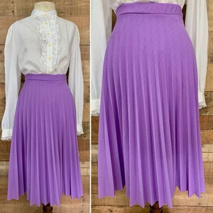 Falda plisada acordeón púrpura vintage años 70 talla mediana académica de EE. UU. - Imagen 1 de 8