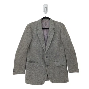 Magee Men 40R Fairline Blazer Jacket Gray Donegal Tweed Herringbone Speckle VTG - Picture 1 of 13