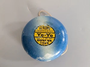 Duncan Original Tournament Yo-Yo Vintage blau-weiß Return Tops Holzspielzeug - Bild 1 von 4