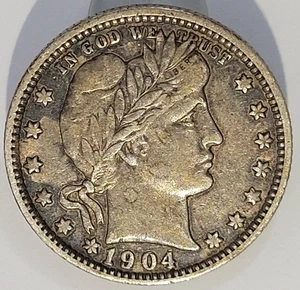 1904 O New Orleans Mint Barber Quarter Full Liberty Very Nice Key Coin - Picture 1 of 2