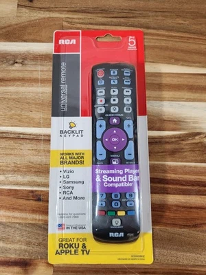 RCA Universal Remote RCRN05BHZ Factory Sealed Compatible Major Brands ROKU - Image 1 of 2