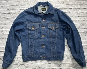 Chaqueta De Colección Wrangler 36 Azul Denim Trucker Vaquero Occidental EE. UU. Unisex S/M - Imagen 1 de 9