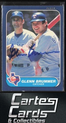 Glenn Brummer 1986 Fleer #557 Texas Rangers TTM/IP Signed Auto - Image 1 of 2