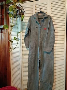 Vtg Dickies Men's Coveralls Blue Herringbone Size 42 Short , Zip Front - Picture 1 of 5