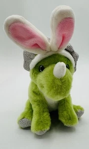 Frankford 7 Zoll Triceratops limettengrün Dinosaurier Plüsch Osterhase Hasenohren - Bild 1 von 7
