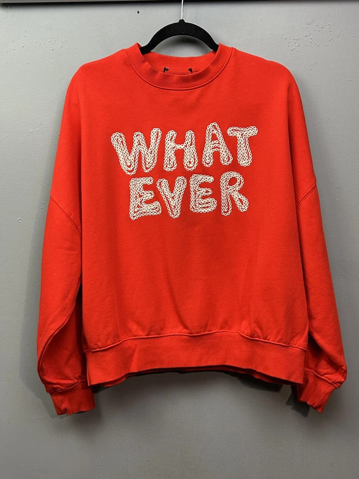 Whatever 卫衣女式大号刺绣图形套衫休闲圆领 — 第 1/4 张图片