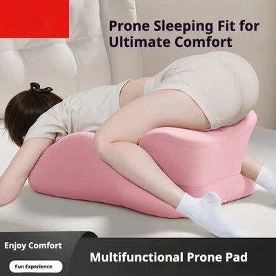 Almohada ergonómica rosa propensa a cuña, almohada de cama para sentarse espalda cuello dolor pierna Foto 1 de 4