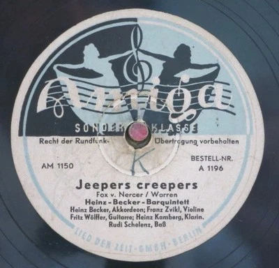 Heinz Becker Barquintett  78 RPM / Jeepers Creepers & Mäuseballade (17-0525-MK) - Bild 1 von 2