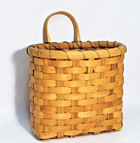 Wall Pocket Basket Wicker Rattan Woven Hanging Planter Vase Cover