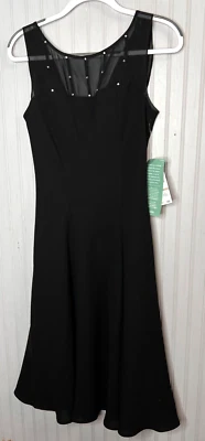 Jones Wear Dress Womens DRESS 12 Black Rhinestone Draped Designer Lined NEW $90 - Image 1 of 4
