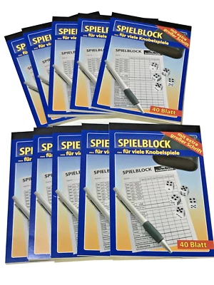 10 x Spielblock Würfelspiel Knobel Block große Schrift alle Blöcke = 400 Seiten - Bild 1 von 3