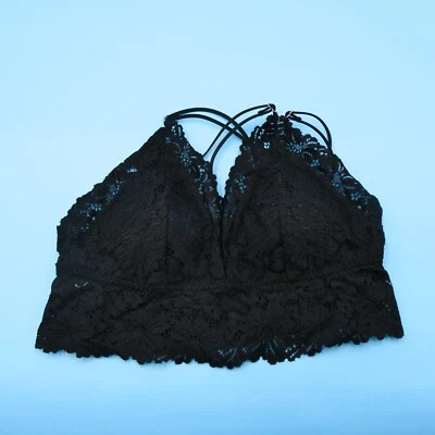 Victorias Secret Bralette Bra XL Black Lace Wireless Lined Pullover Lingerie New - Image 1 of 4