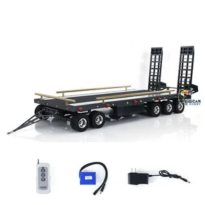 5 Axles Metal Full Trailer for 1/14 1/12 Hydraulic Truck Car 1/10 1/8 RC Crawler - Picture 1 of 24