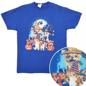 Halloween Chihuahua Perro Bruja Camiseta Azul Algodón Divertido Disfraz Calabaza M - Imagen 1 de 9