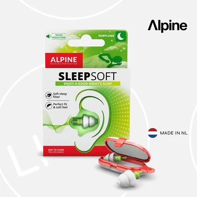 Tapones para los oídos Alpine SleepSoft | Cubierta de bloque para dormir ronquidos anti ruido de sonido Foto 1 de 4