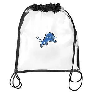 Detroit Lions Drawstring Clear Cinch Back Sack Bag NFL Official Merch - Picture 1 of 6